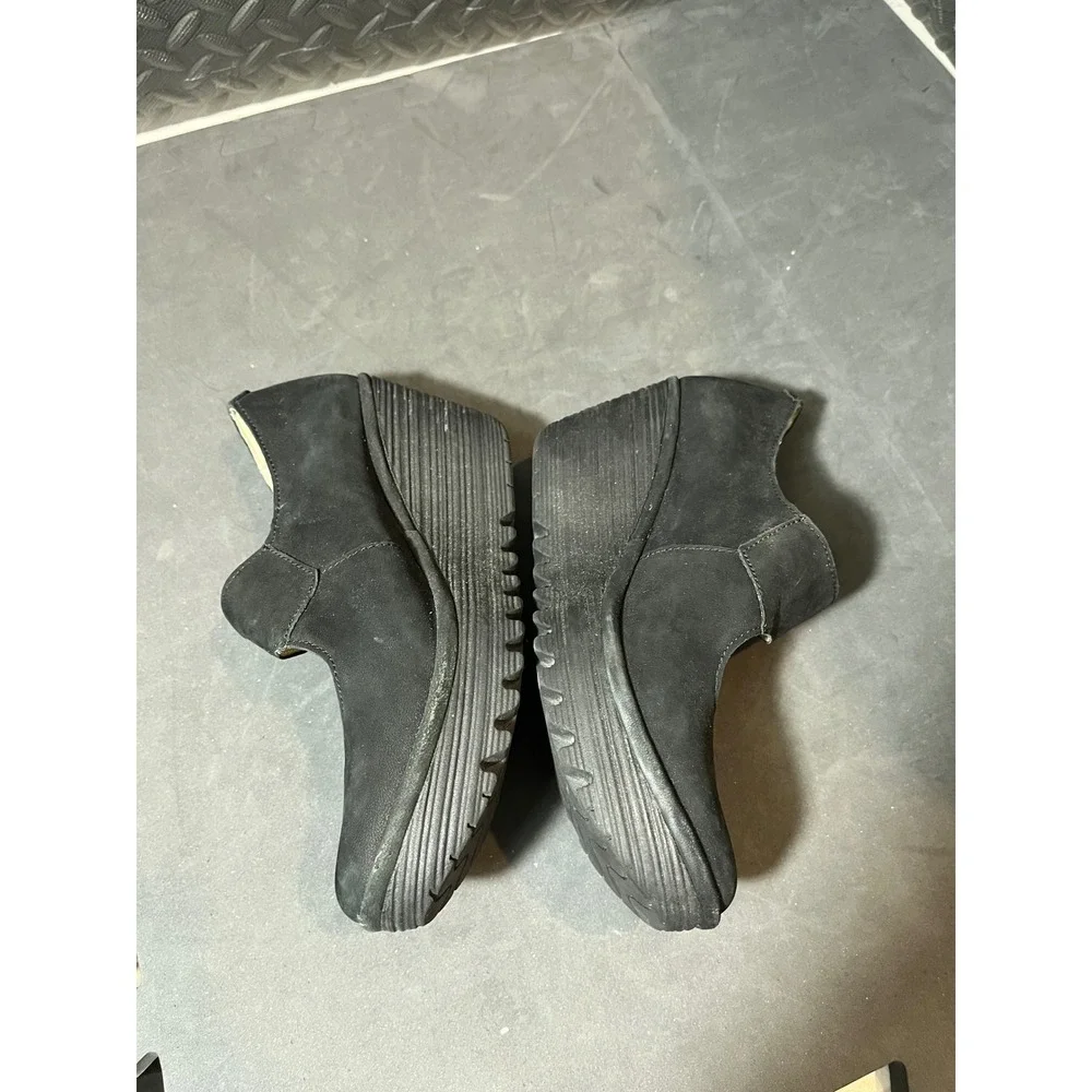 Fly London Yasi Wedge Pumps Womens 38 Black Suede‎ Mary Jane Platform Shoes